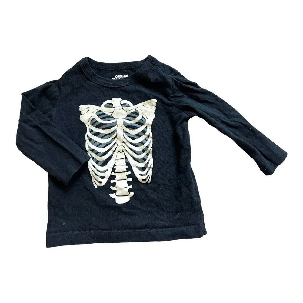 Baby Boys OshKosh Osh Kosh Skeleton Skull Long Sleeve Graphic Tee - Sz 6-9 mo