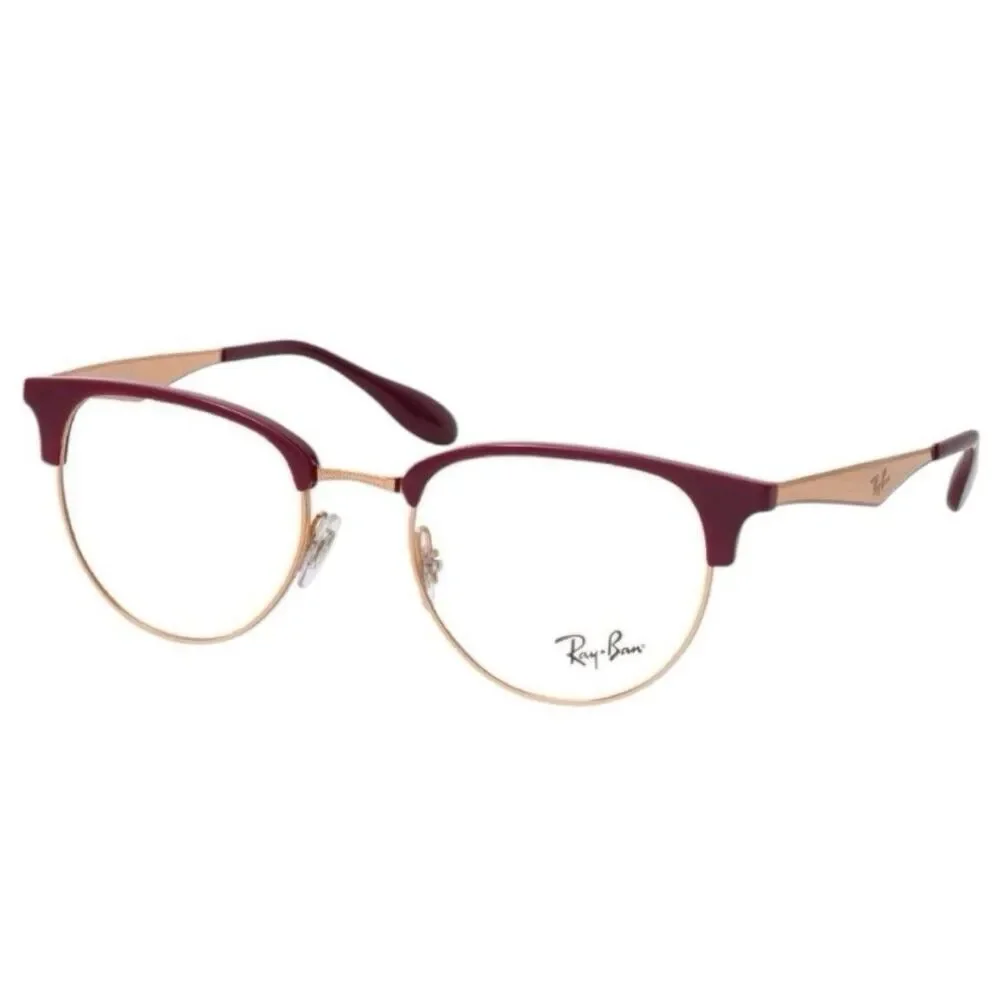Ray-Ban RX6396 8099 Women Eyeglasses | Red & Rose Gold Browline | 51-19-140