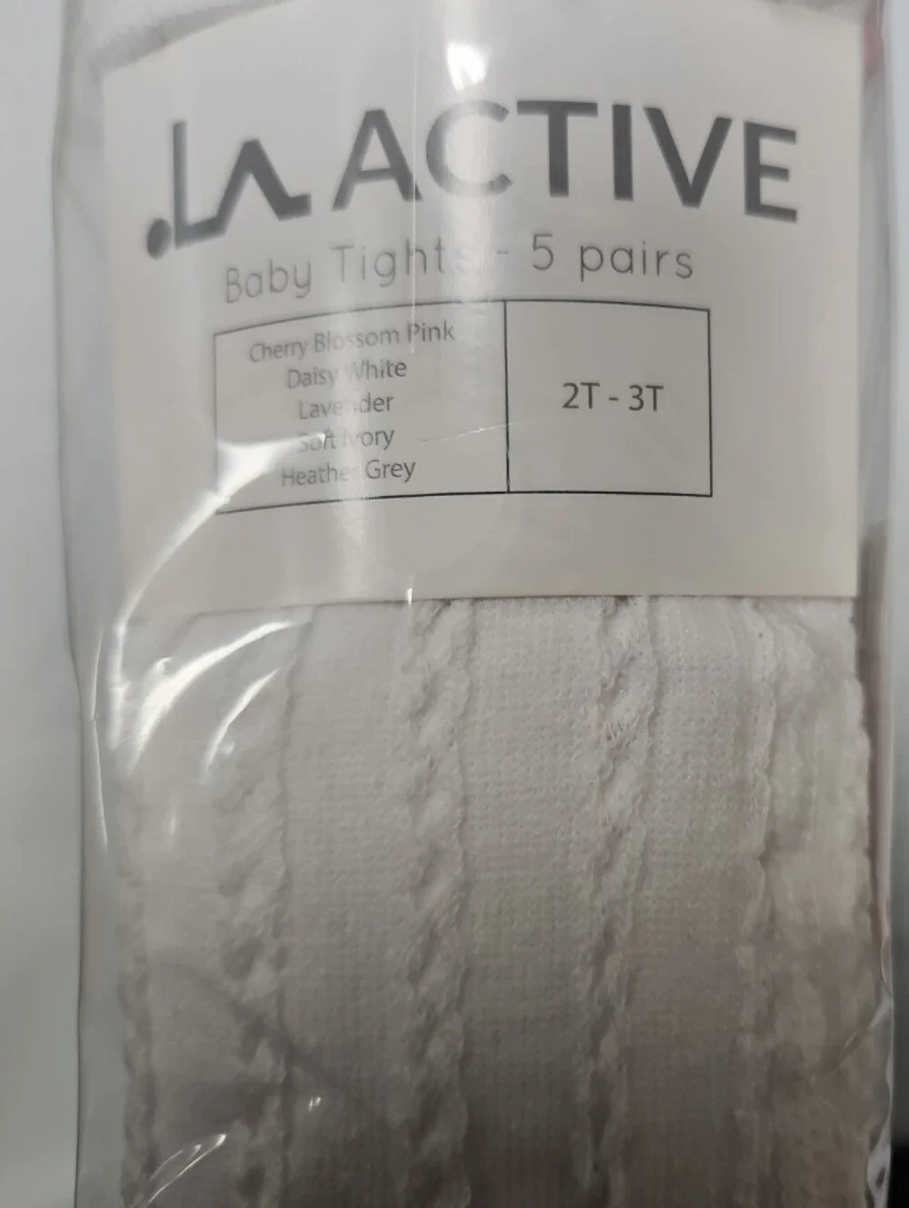 2 Pack LA Active Baby Girls Tights 5 Pairs Each Size 2T-3T Assorted Colors