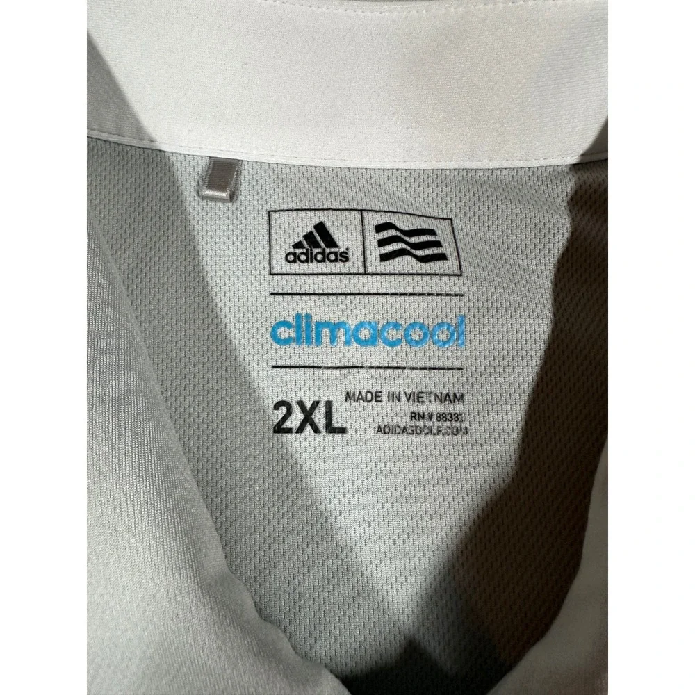 Adidas Climacool Golf Polo Shirt Mens 2XL Gray Blue Colorblock Nationwide Logo‎