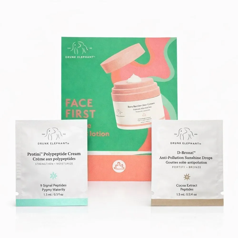 Drunk Elephant Protini + D-Bronzi Mini Set 1.5mL Trial Size Skincare Bundle. New
