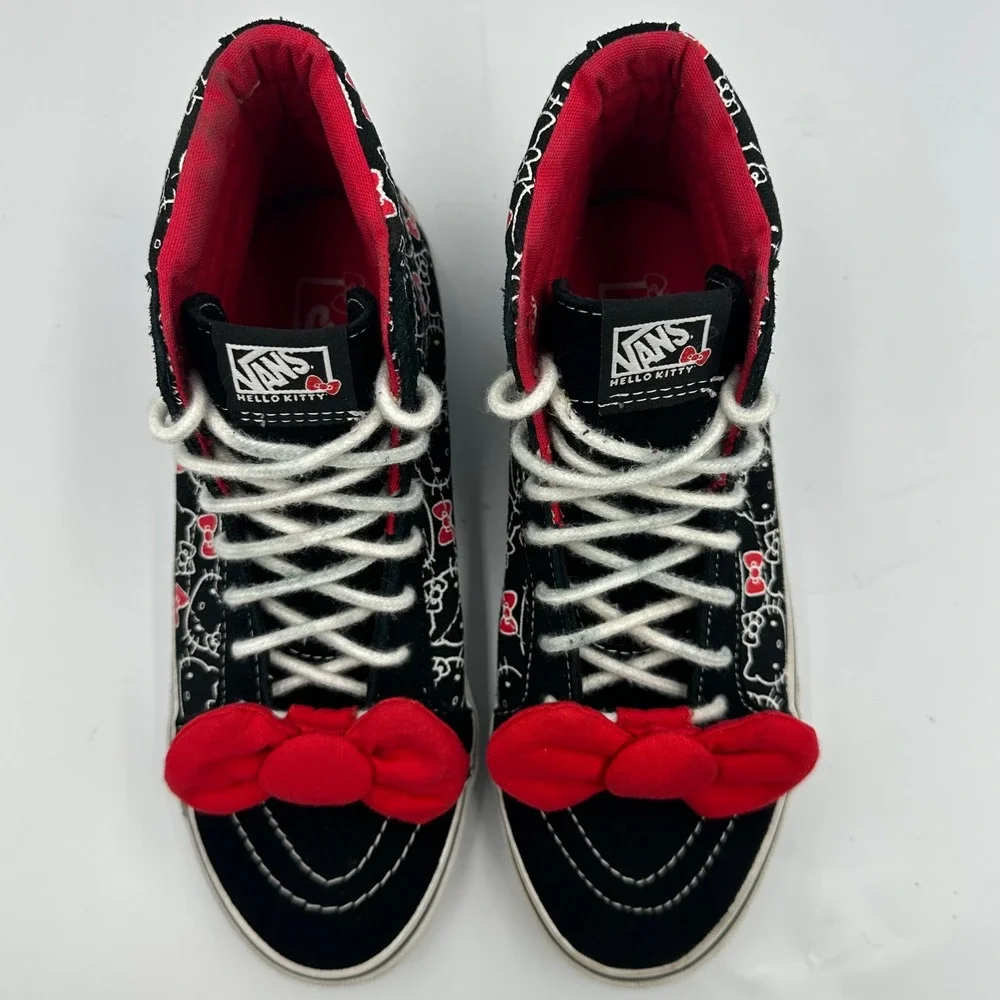 Vans Hello Kitty Sk8-Hi Black Red/ Bow Sneakers Womens 7.5 / Mens 6 Kawaii Skate