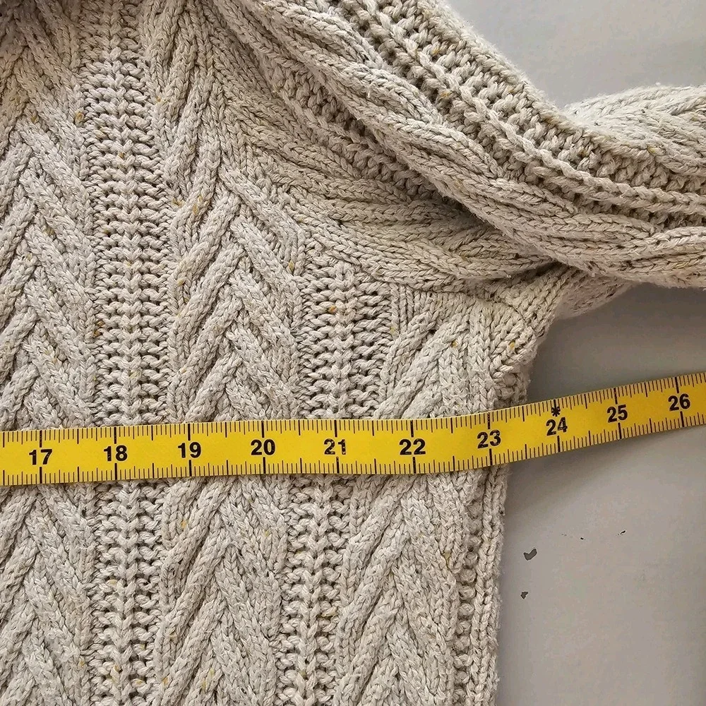 Goodfellow Men's XL Ivory Cable Knit Crew‎ Neck Sweater Fisherman Preppy Classic