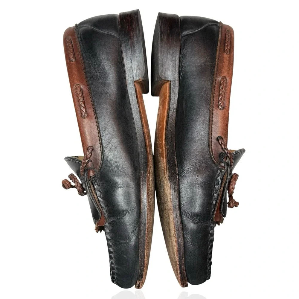 Allen Edmonds Woodstock 9D Black Brown Leather Kiltie‎ Tassel Loafer Shoes USA