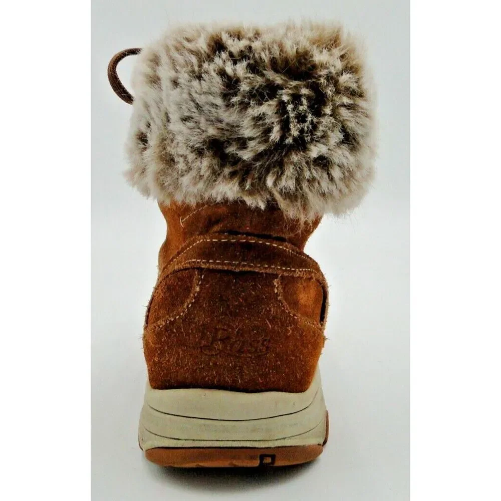 G.H Bass Alaska Womens Boots Water Resistant Chestnut Color w/Faux Fur Size 7.5M