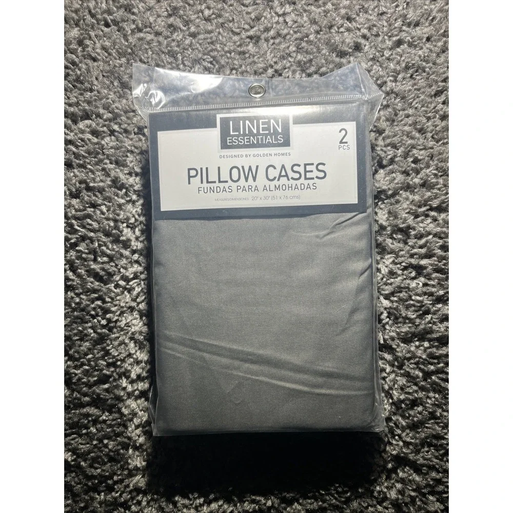 Linen Essentials, Two Piece‎ Pillowcases Grey Queen 20 X 30