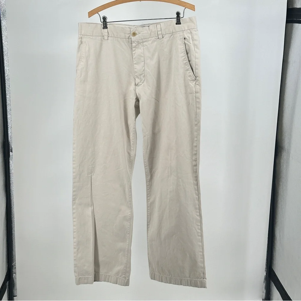 Men's‎ 36/32 Banana Republic Classic Cream Pants Chinos Flat Front Khakis