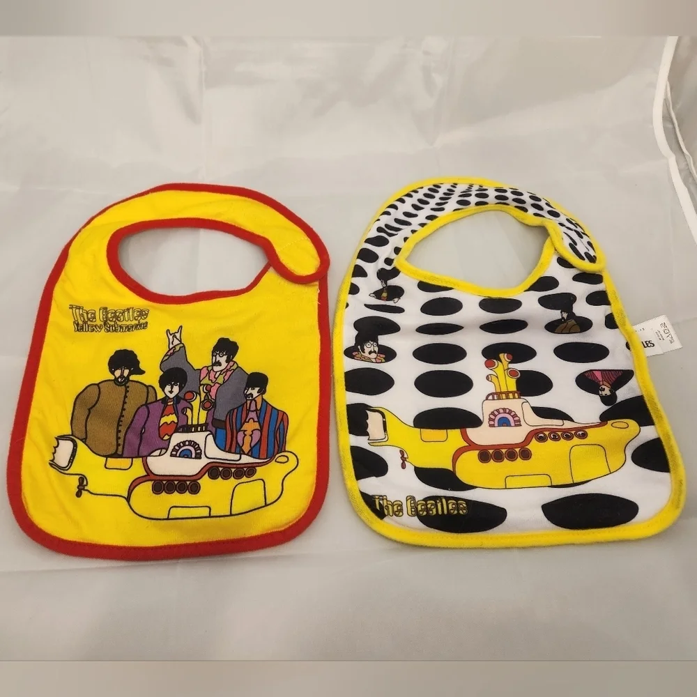Daphyls The Beatles Yellow Submarine Pair of Baby Bibs One Size