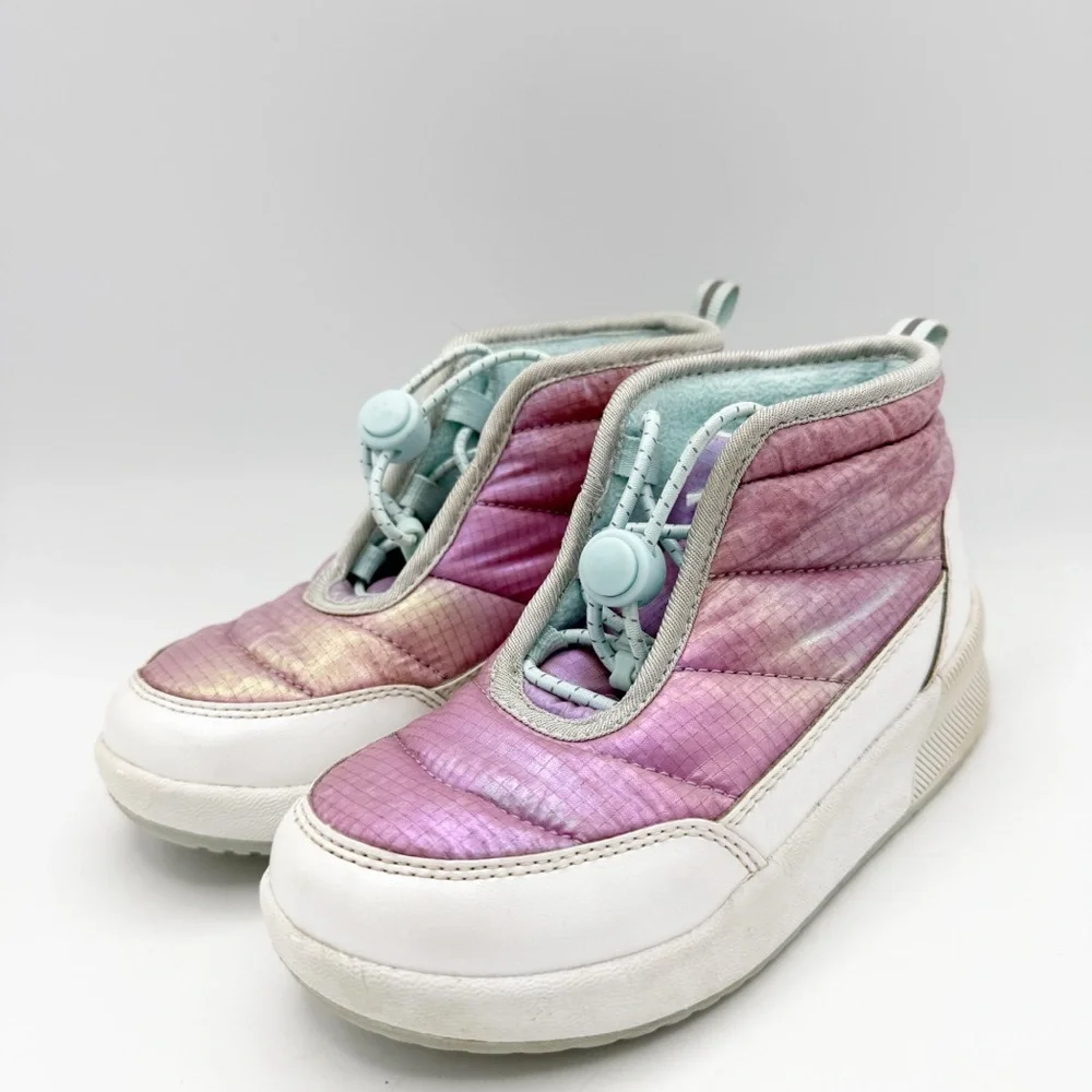 Lands' End‎ Kids' Iridescent Pink and White Boots Size 11