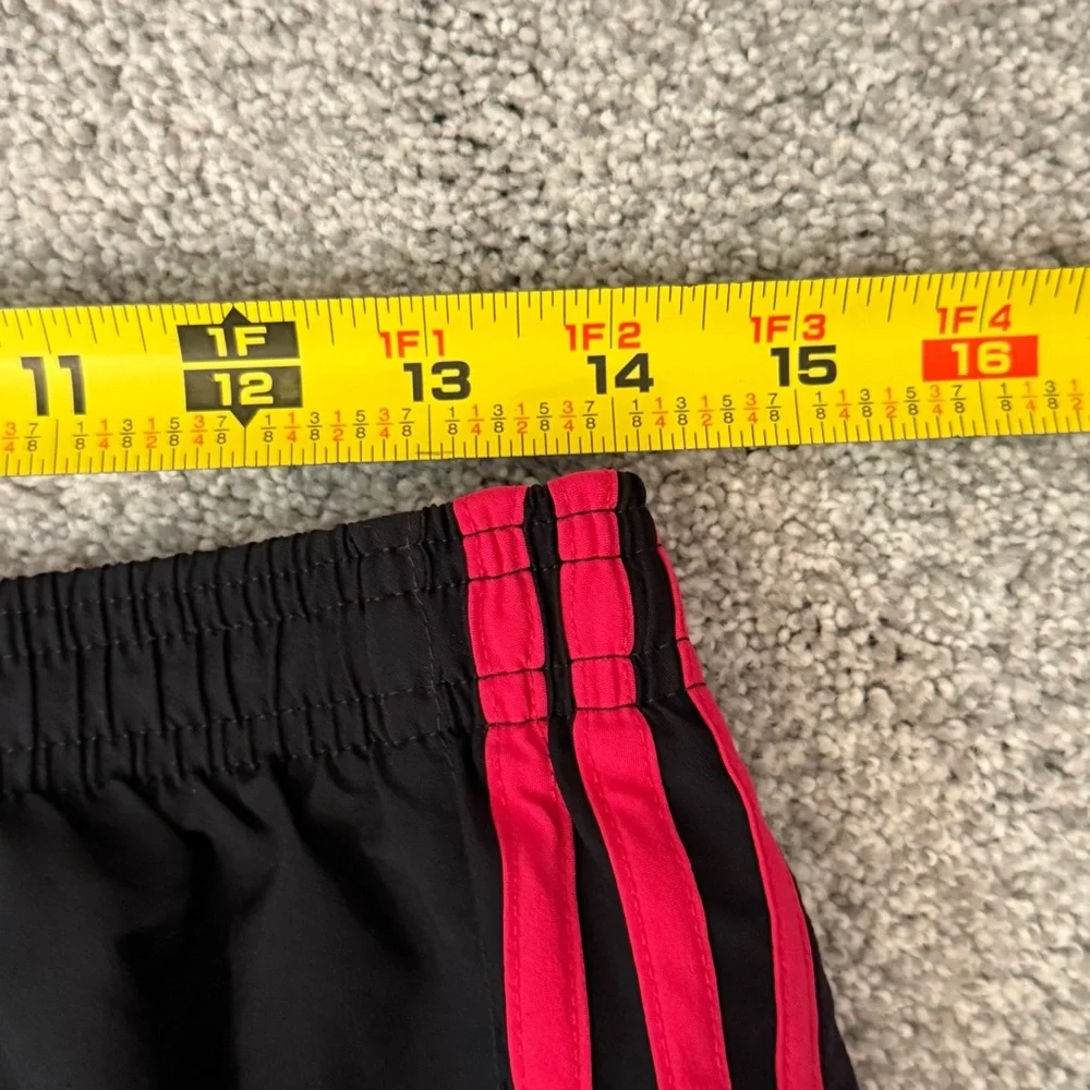 ADIDAS Women’s Climalite Running‎ Shorts Black w/Pink Stripes Size M