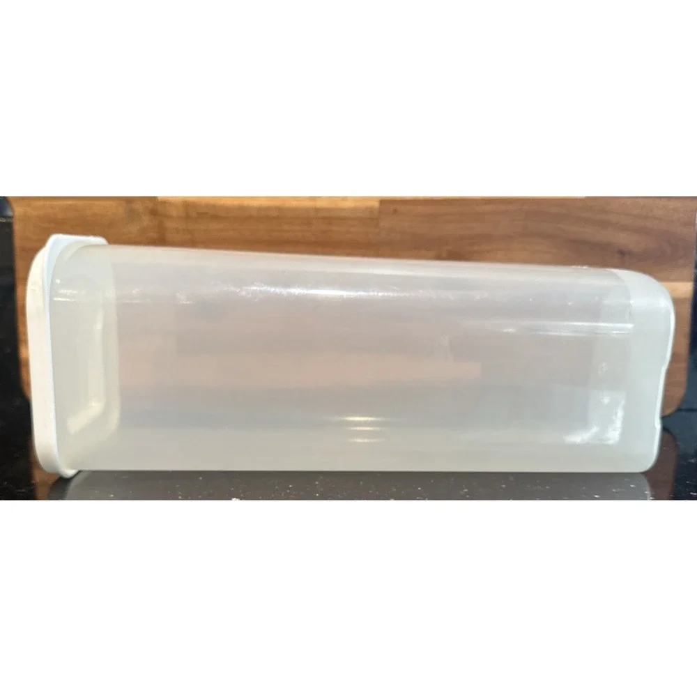 Buddeez Vintage Bread Keeper Container Tall Storage Dispenser Space Saving White