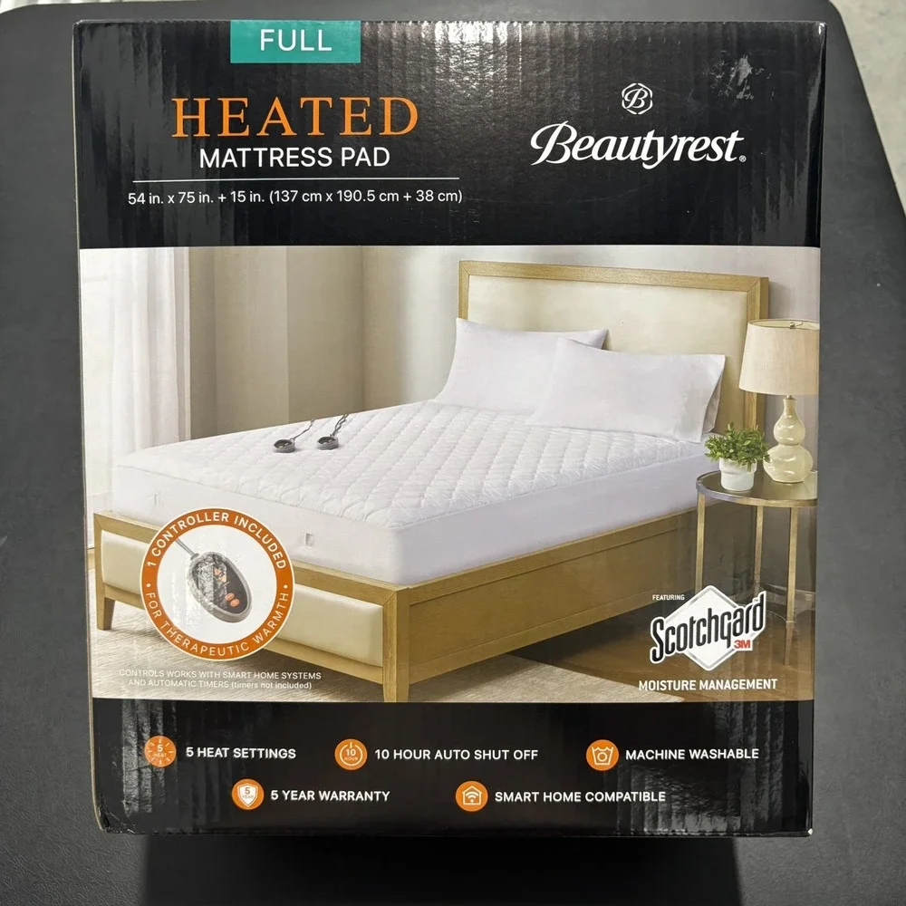 Beautyrest Heated Microfiber Mattress Pad‎ with 3M Scotchgard  