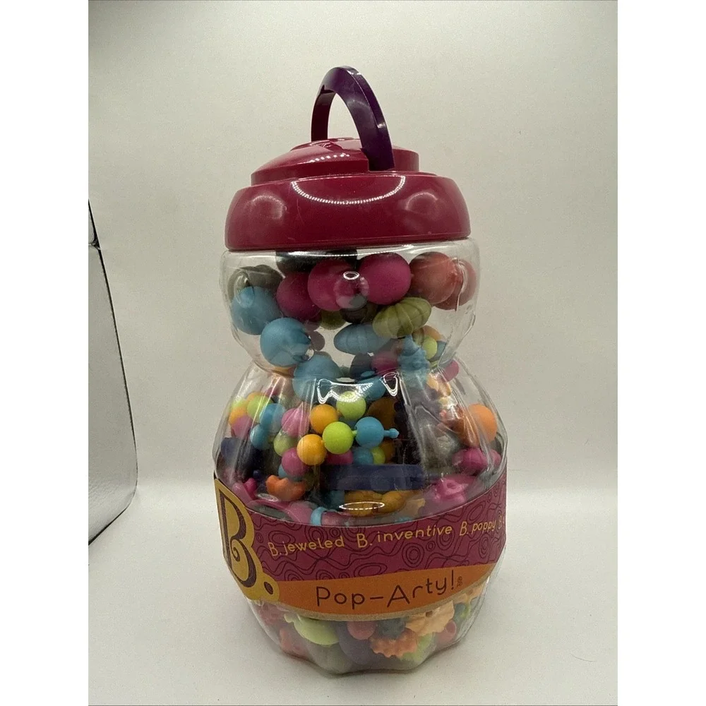 B Jeweled Pop Arty Snap Beads Jewelry Crafts Bead Kit Jar Bracelet necklace
