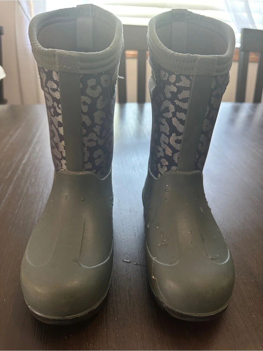 Bogs Kids Metallic Leopard-Print Kids Rain Boots