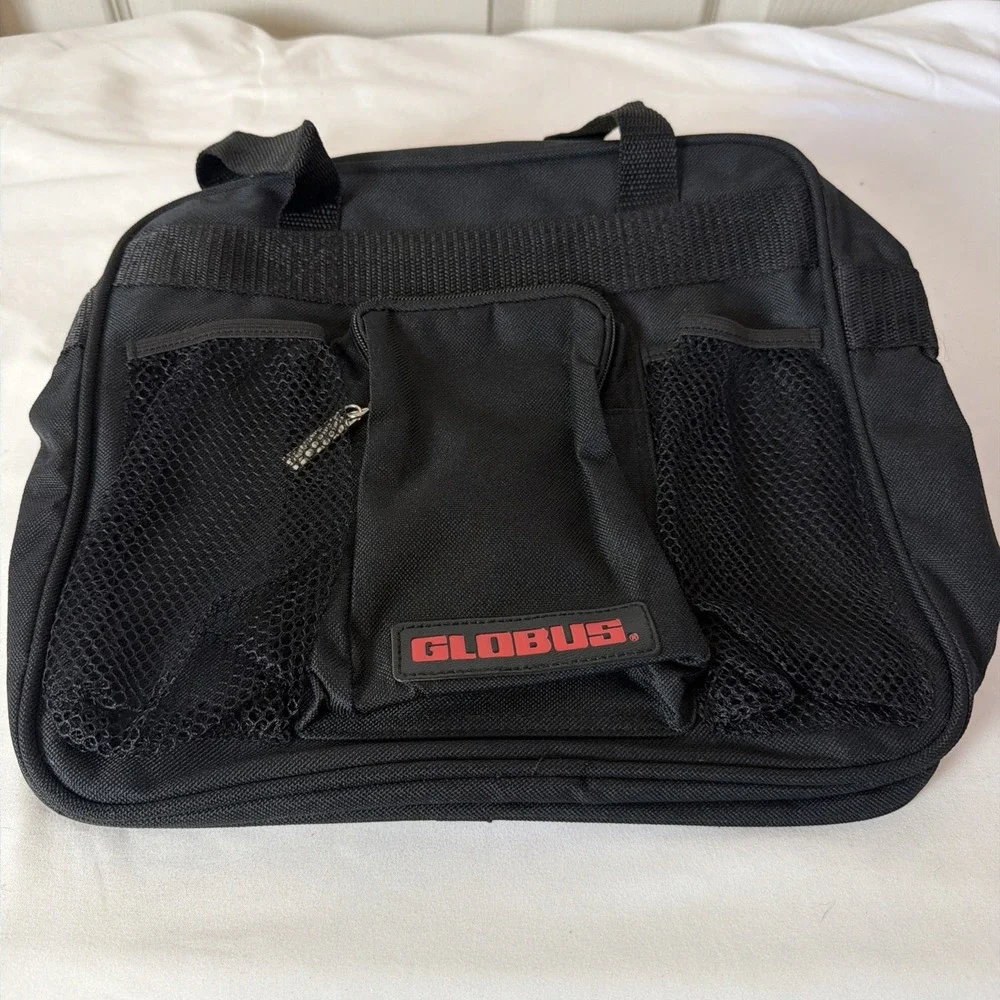 GLOBUS Black Messenger Bag Zip Closure Shoulder Strap Adjustable Compartments