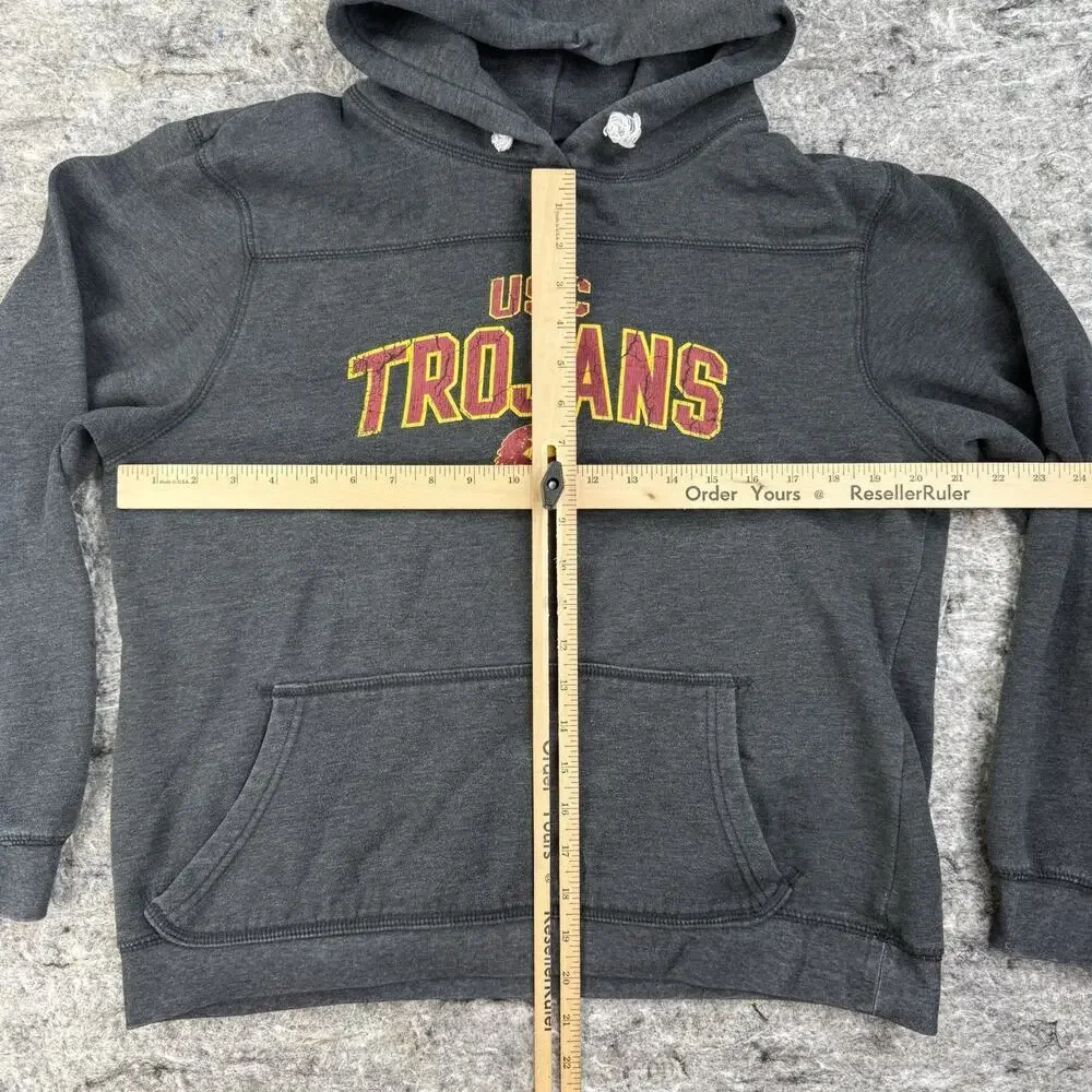 Red Oak Sports Wear USC Trojans Gray Long Sleeve Pullover Jacket Men's Size XL‎
