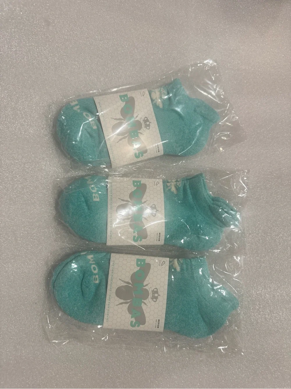 Bombas Medium Tiffany Blue Low Cut Ankle Unisex Socks lot of 3