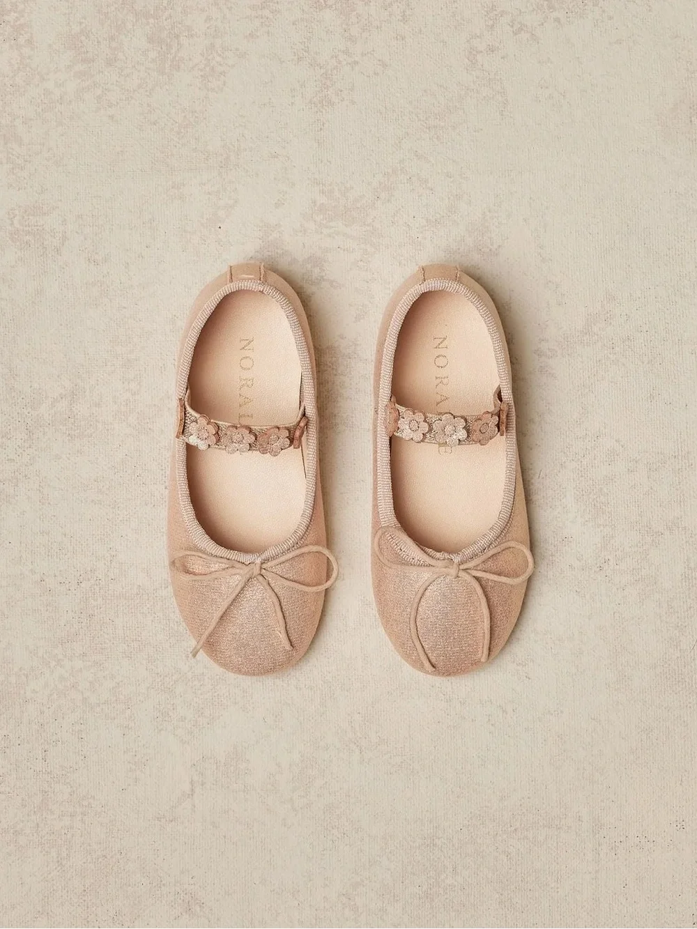 Noralee Pink Floral Strap Kids Ballet Flats