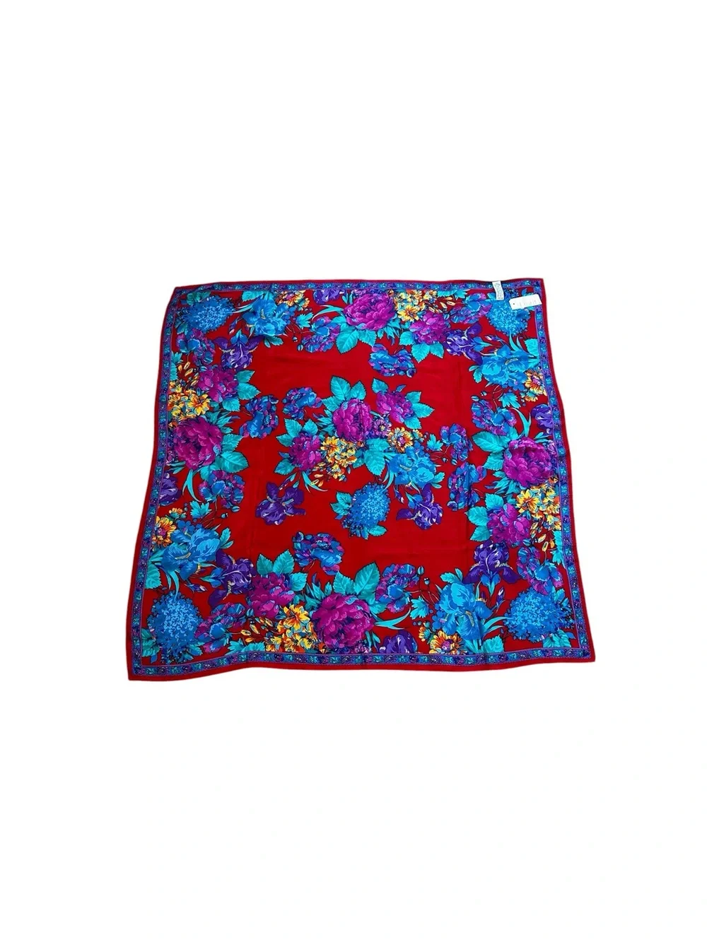 Liz Claiborne Silk Scarf Square Size 34x34 Boho Chic Maximalist