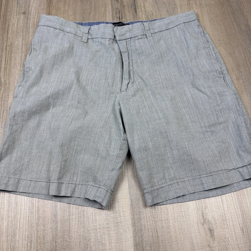 Banana Republic Aiden‎ Club Shorts Men's 33 Green Micro Check Stretch Chino
