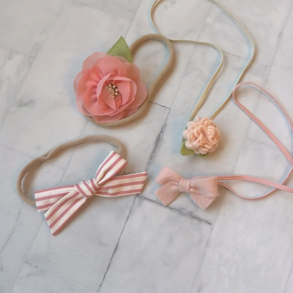 Bundle of Pink Baby Headbands