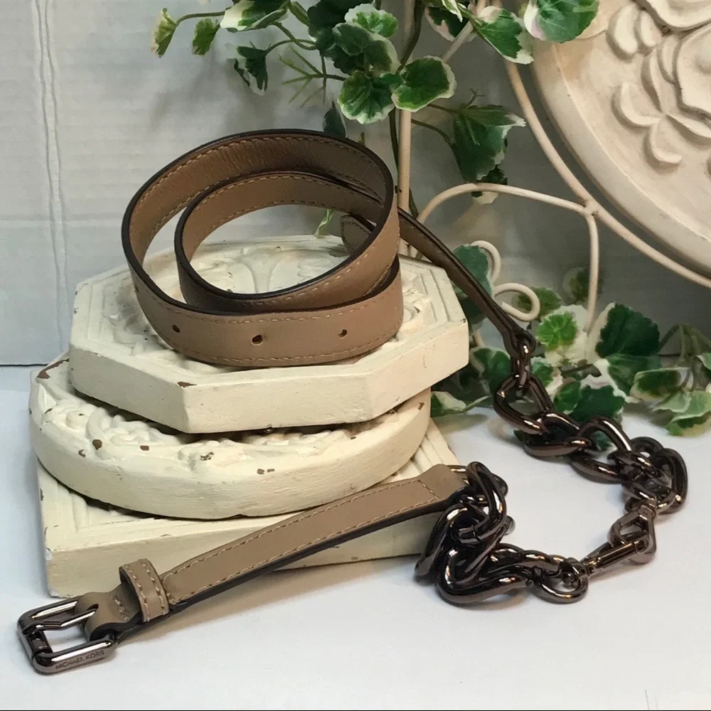 Michael Kors Chain and Leather Belt