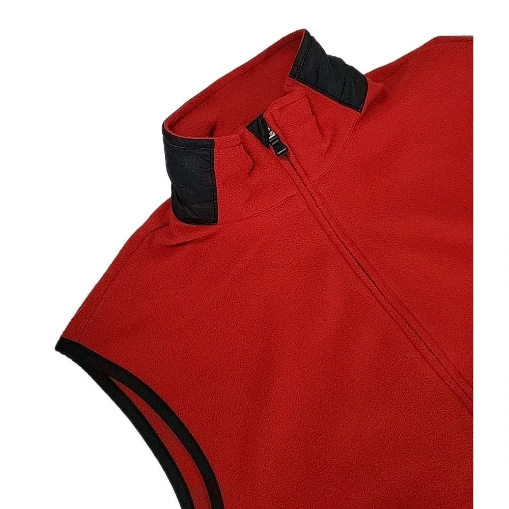 Vintage Polo Golf Ralph Lauren Fleece Zip Vest RED Mens POCKETS‎