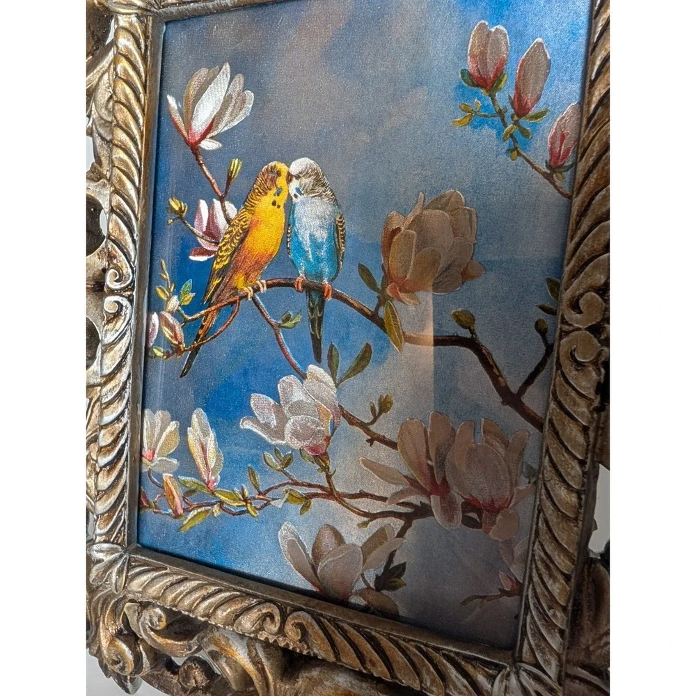 Belle Maison Champagne Rococo Frame 5x7 Easel Back Vintage Dufex‎ Print England