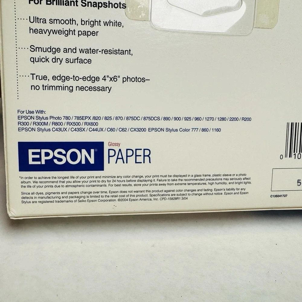 2‎ PACK Epson Premium Photo Paper Glossy, Borderless, 4