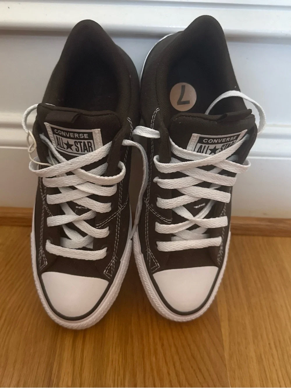 Converse Brown Canvas Low Top Sneakers with White Accents