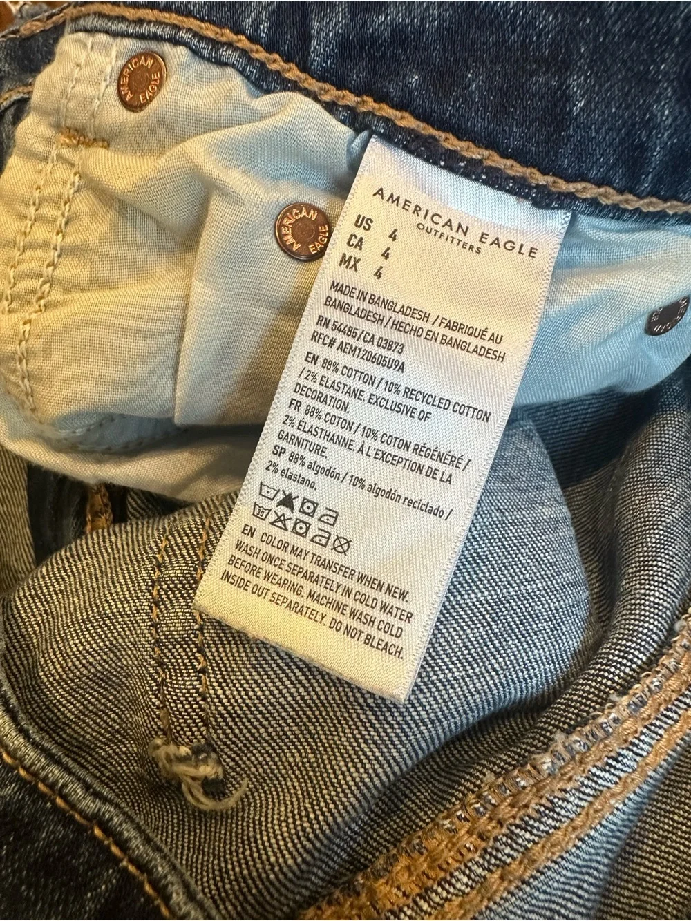 American Eagle Outfitters frayed rise