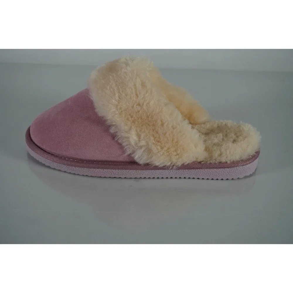 Girls LAMO Cozy Pink Warm‎ Faux Fur Slippers with Pink Soles Size 1Y (M) New