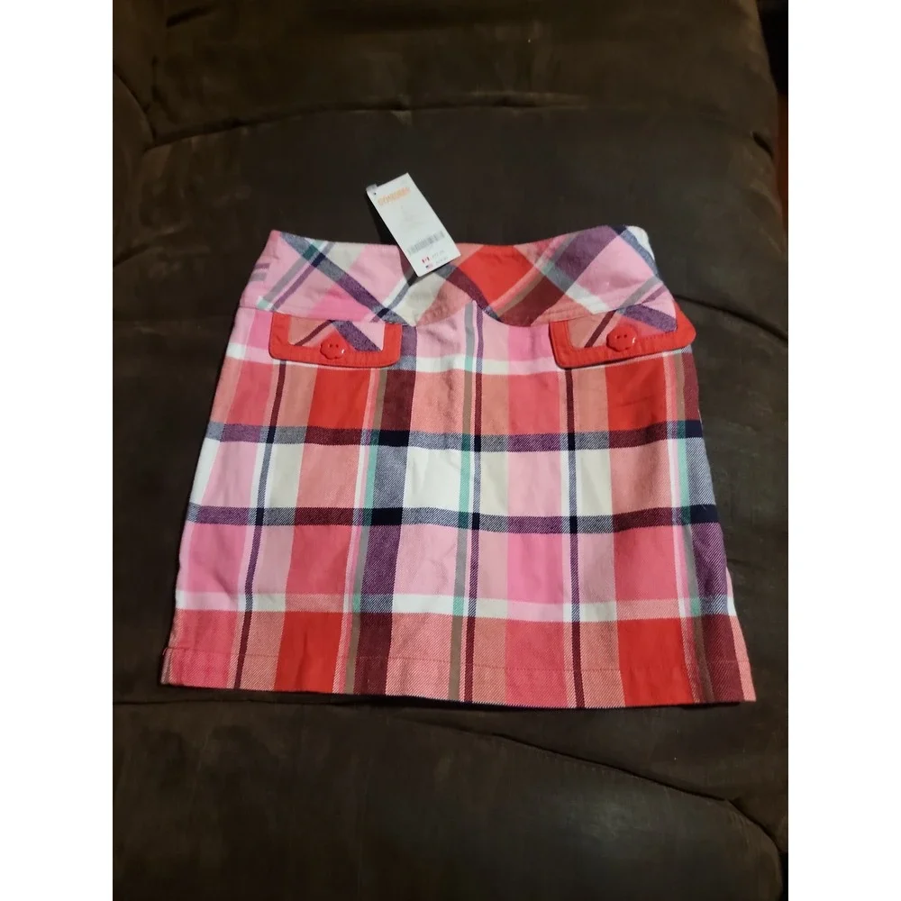 Gymboree smart little lady plaid skort‎ size 7 nwt