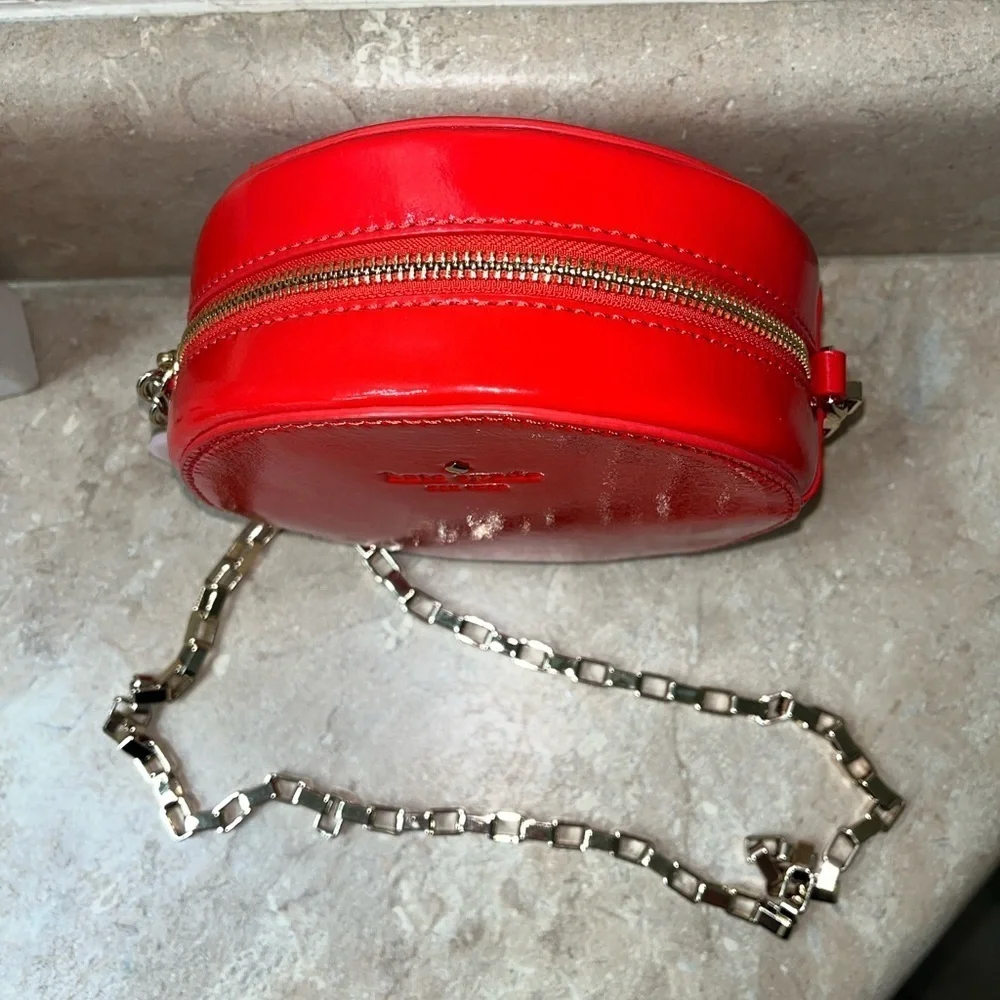 Kate Spade New York Normandy Park Circle Bag, Red Patent Leather Vintage Rare