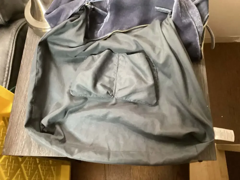 Tabitha Webb Blue Velvet Large Hobo Shoulder Bag