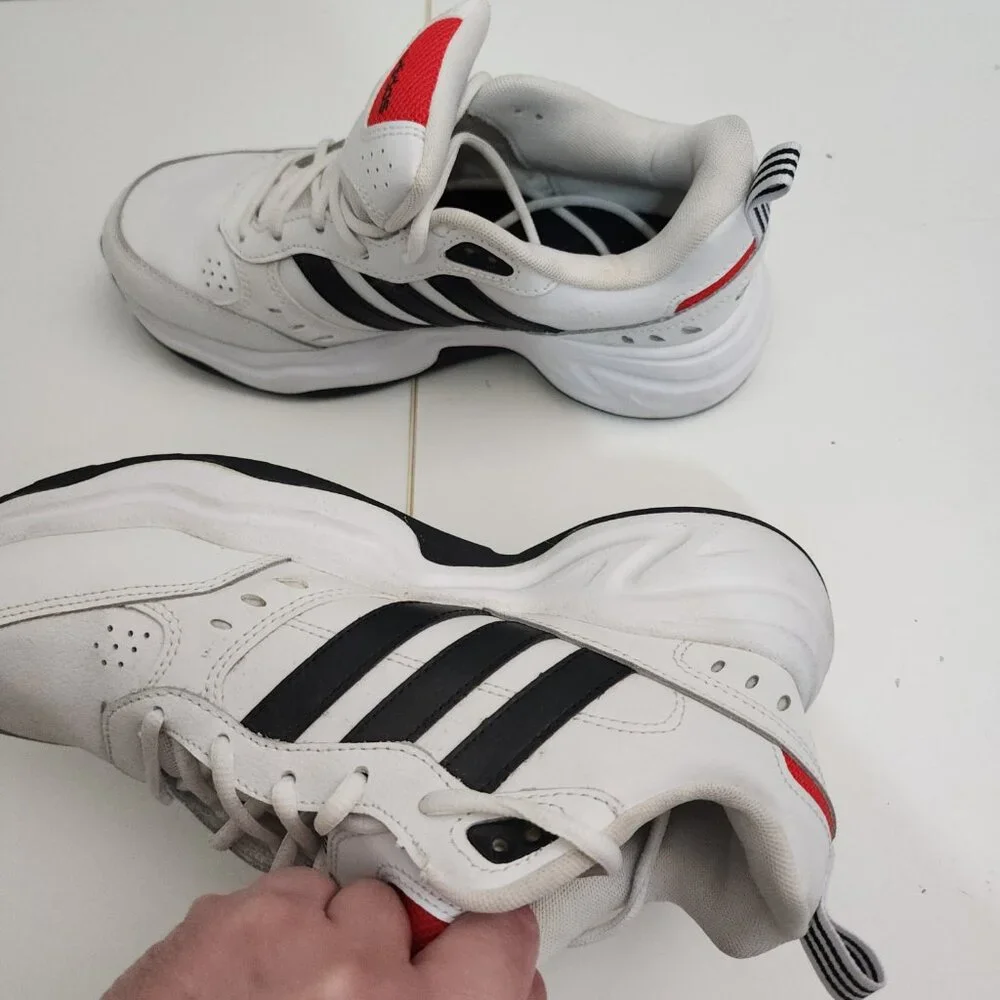 adidas Men's White and Red Strutter Chunky Sneaker Shoes Size 7