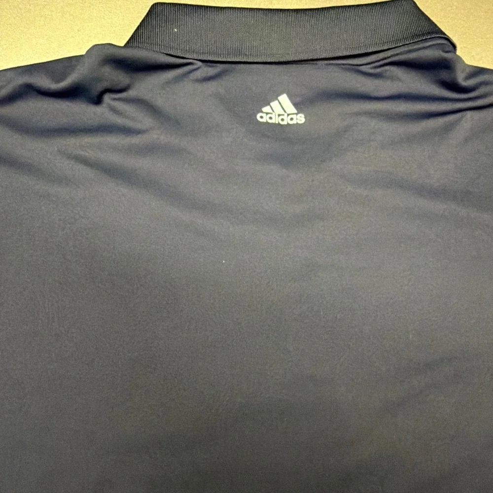 Adidas Climacool Golf Polo Shirt Men 2XL Navy Blue Striped Short Sleeve Athletic