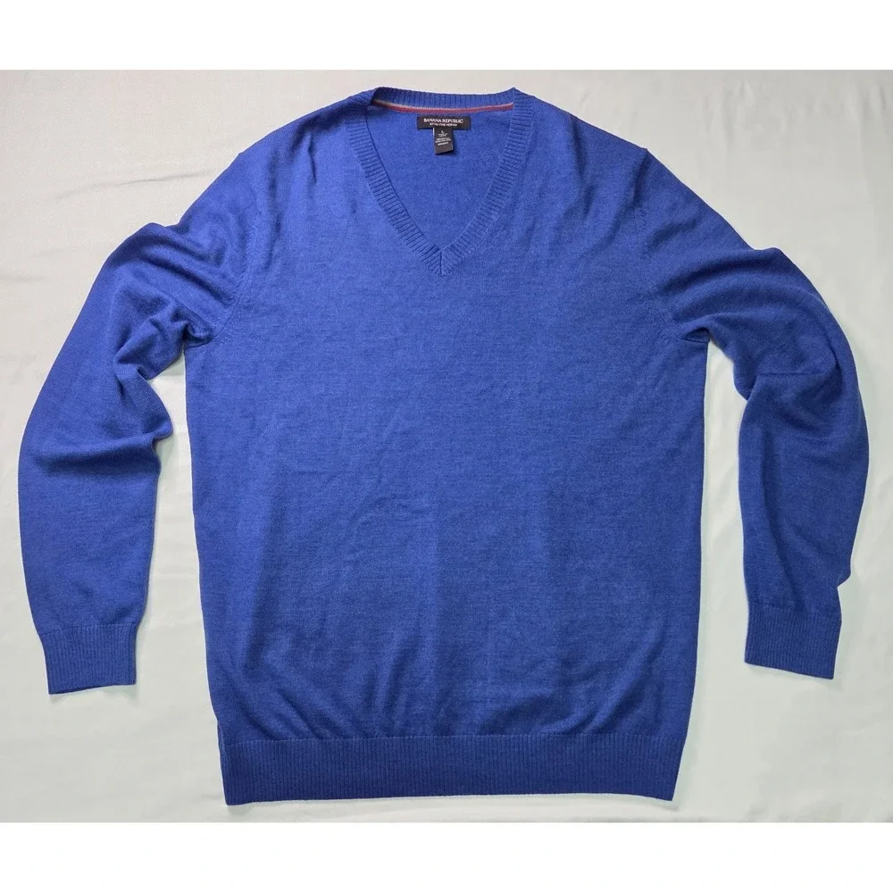 Banana Republic Men Merino Wool‎ Sweater Sz Lg Preppy Old Money Quiet Luxury