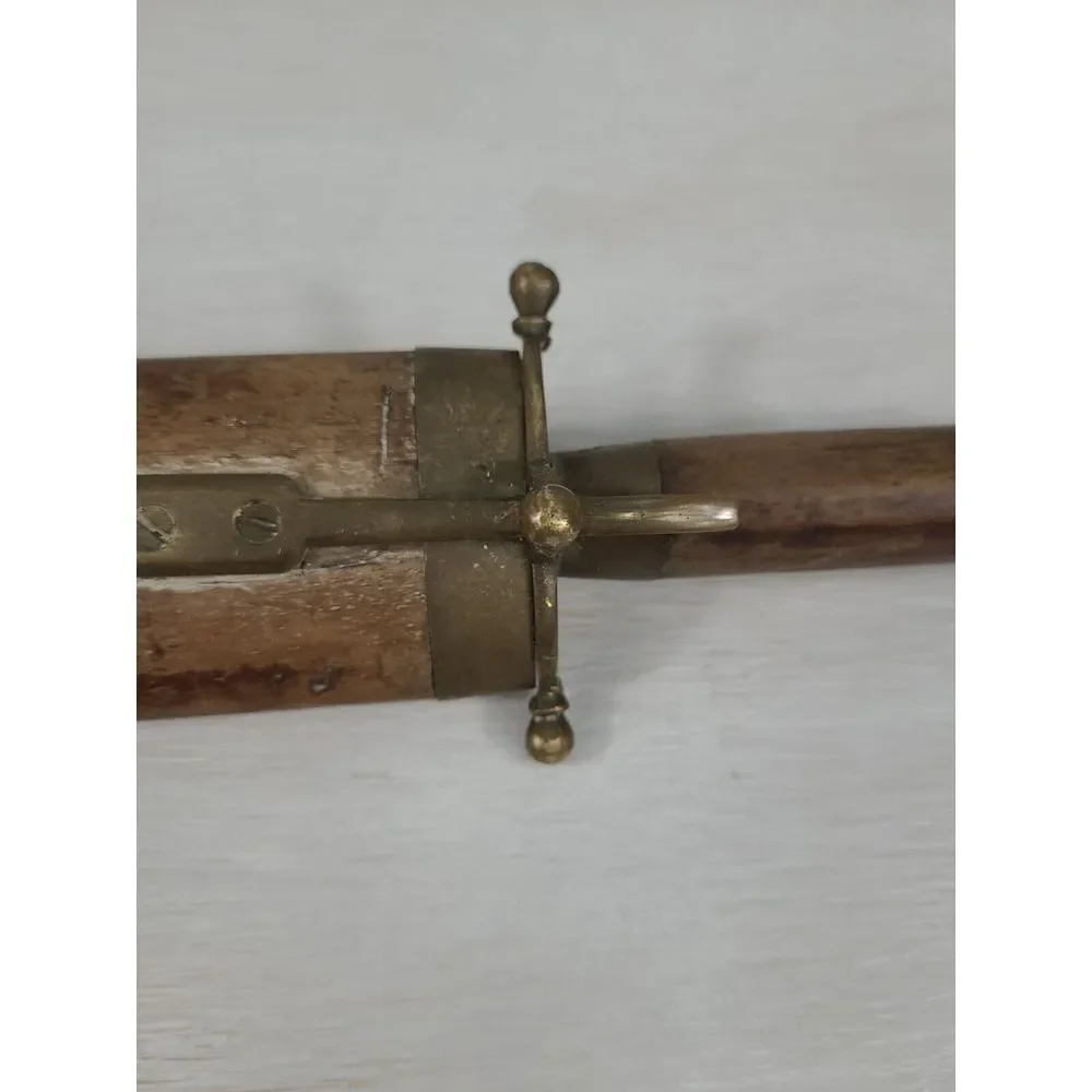 Vintage Indian Meat Carving Set Knife & Fork With Wood‎ Handle & Sheath