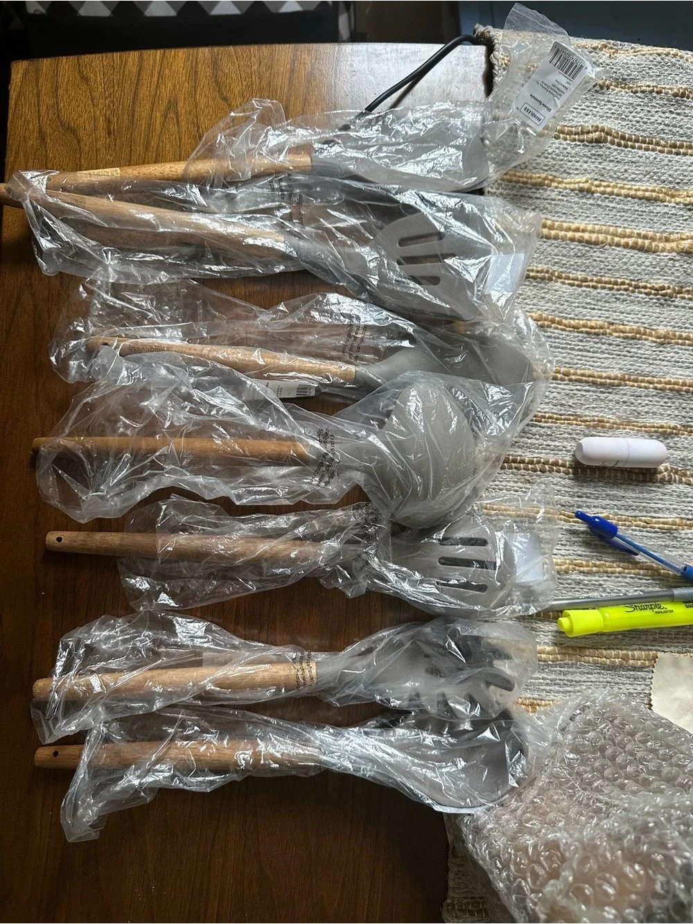 Brandless Gray Silicone & Acadia Wood Kitchen Utensil Set 8 PCs