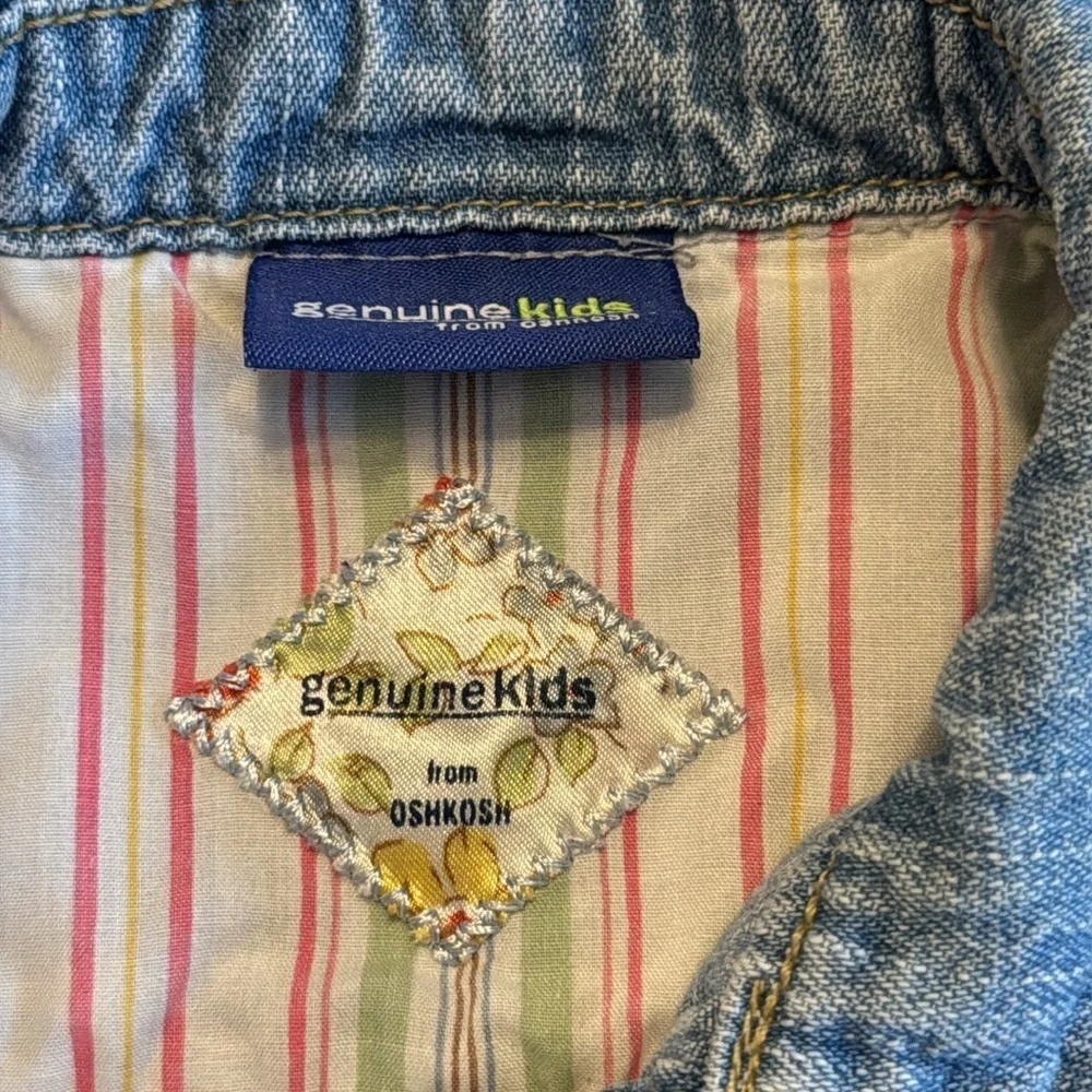 OshKosh B'gosh Genuine Kids denim Jean Jacket with Floral Embroidery size 24 mos