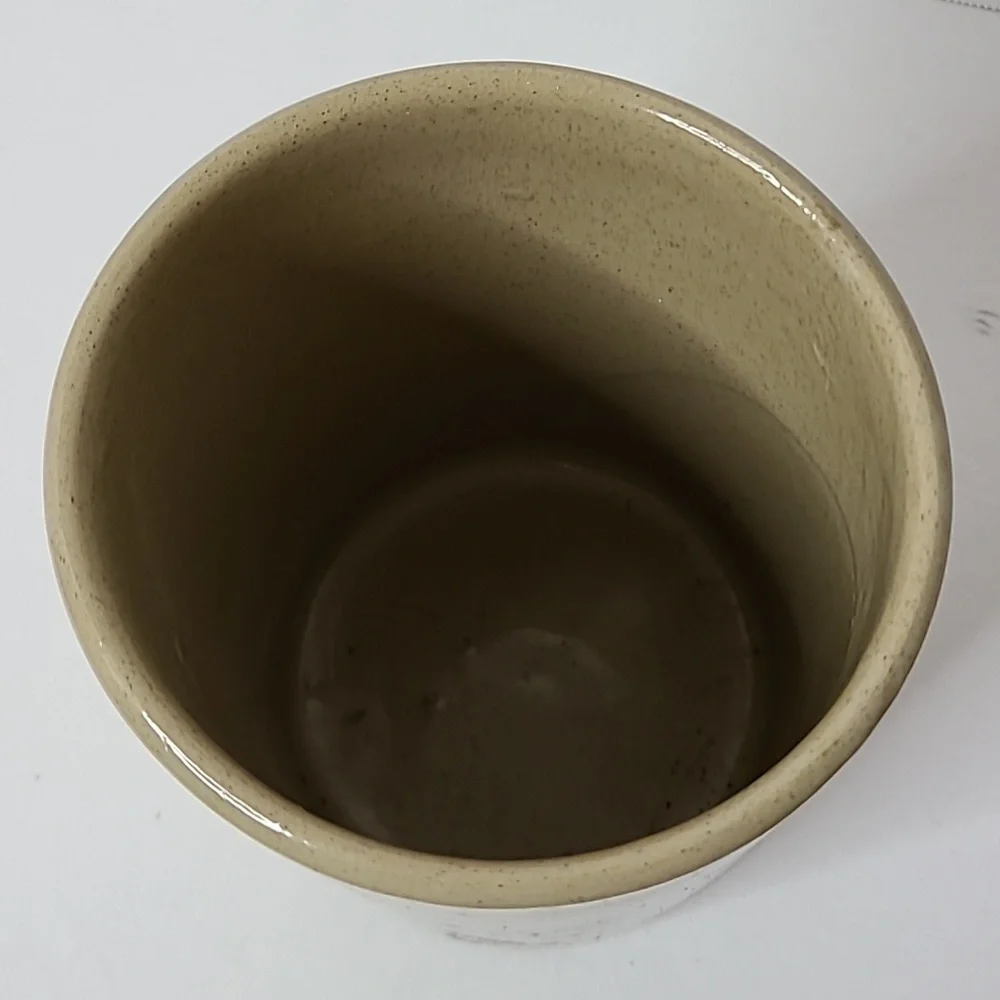 Vintage Pearsons Kitchen Utensils Crock Holder Beige Black