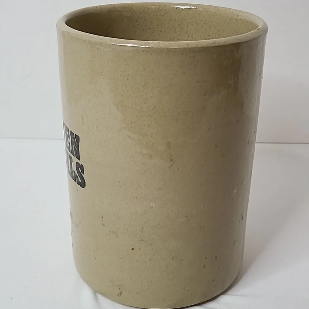 Vintage Pearsons Kitchen Utensils Crock Holder Beige Black