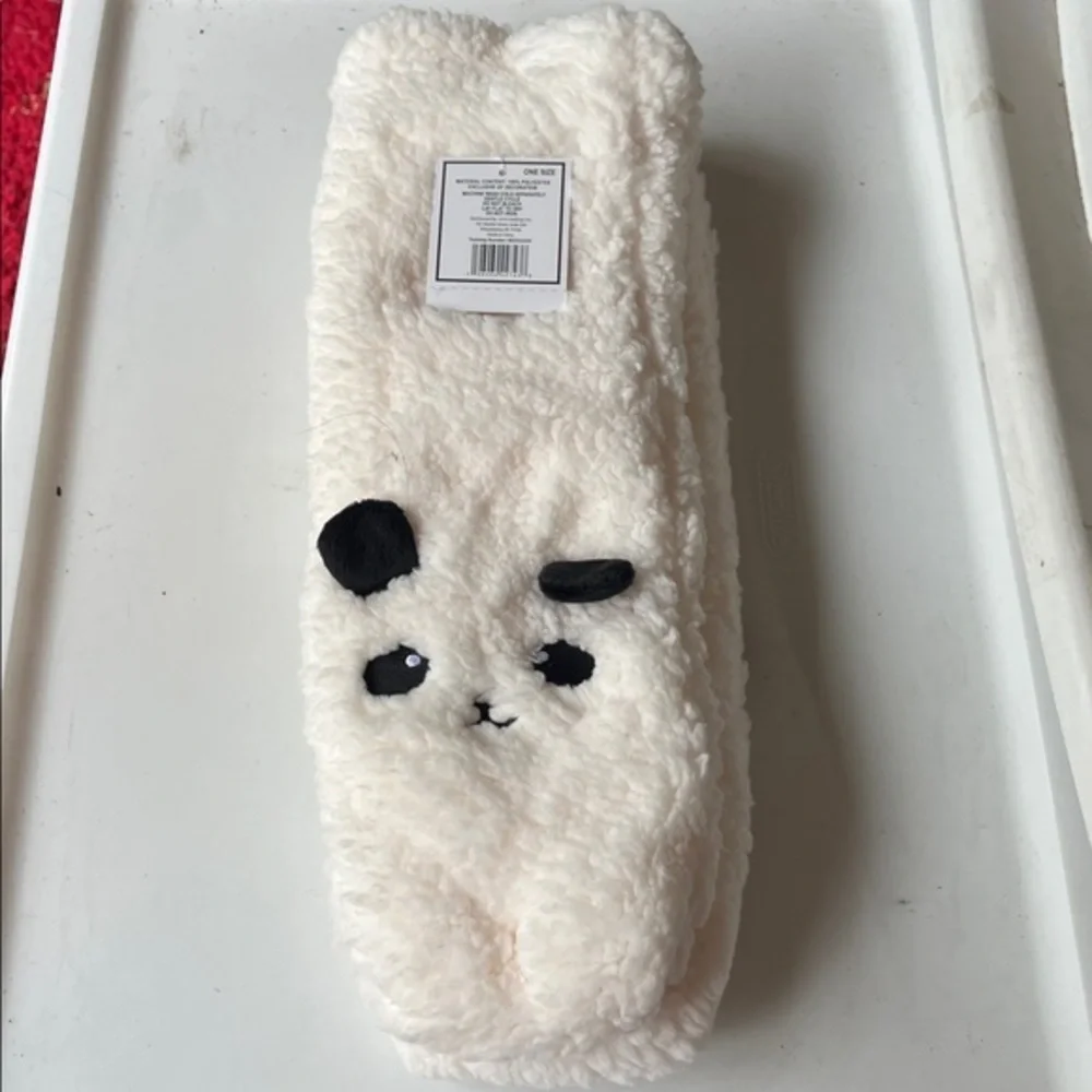Panda Gripper Sherpa Socks