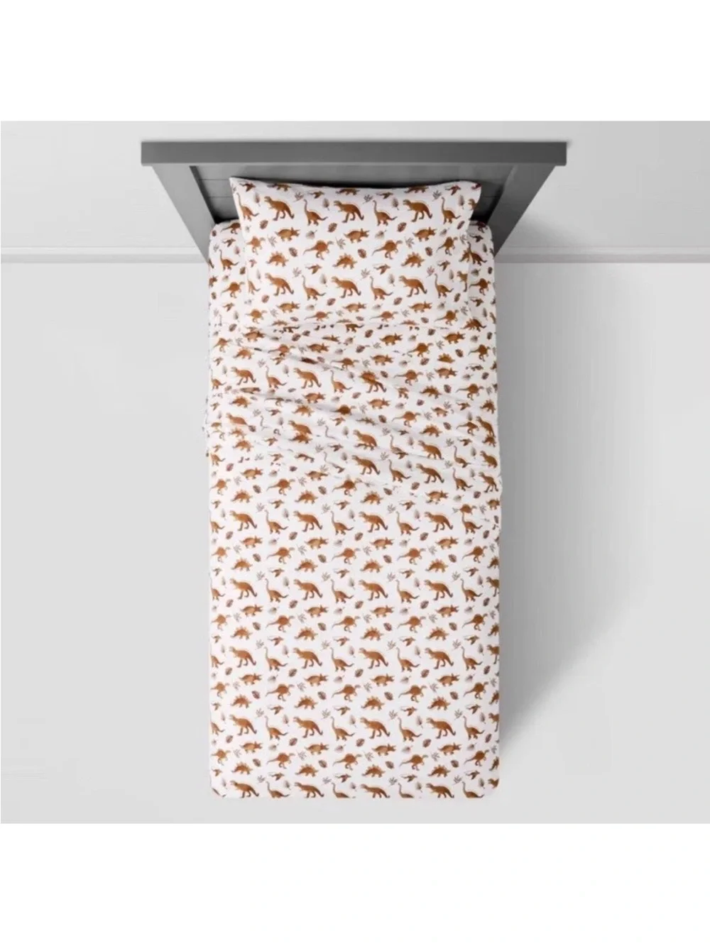 Pillowfort Full Dinosaur Cotton Sheet Set Watercolor Brown 220TC NWT