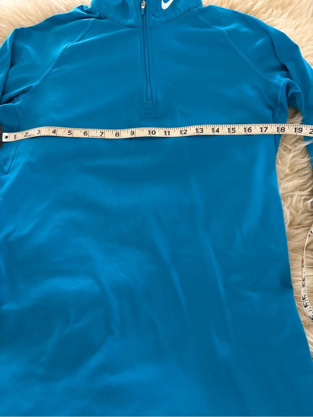 Nike Turquoise Dri-Fit 1/4 Zip Performance Pullover Long Sleeve