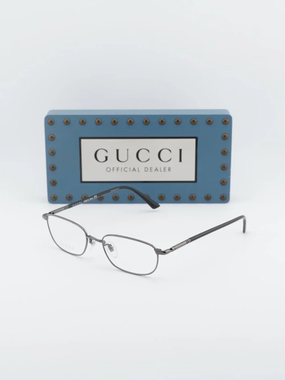 Gucci GG0612OJ 001 Rectangle Eyeglasses 52mm - Ruthenium / Black