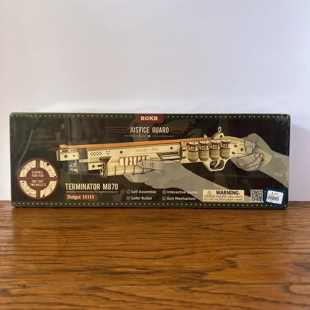 ROKR Justice Guard Terminator M870 3D Wooden Puzzle Rubber Band‎ New Sealed