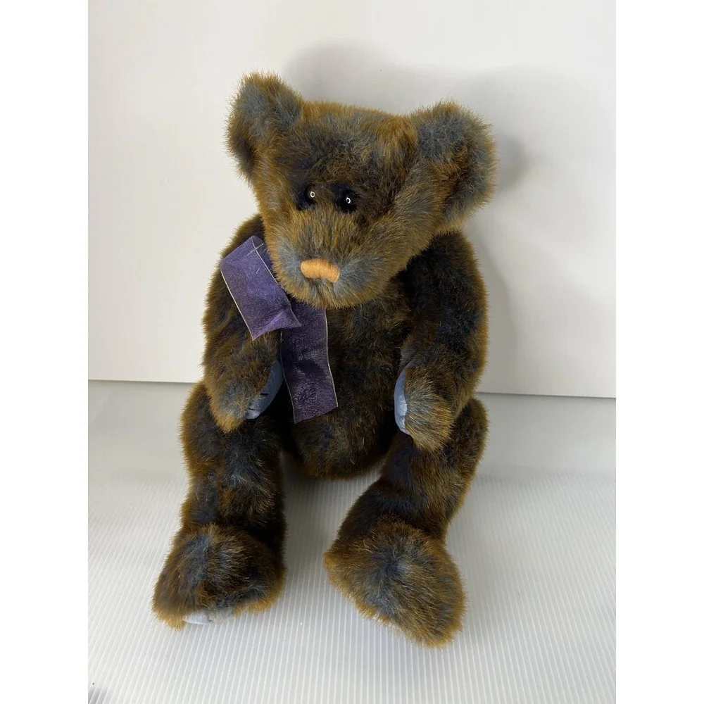 Ty Classic BRODERICK Teddy Bear Brown/Blue Plush Animal 15