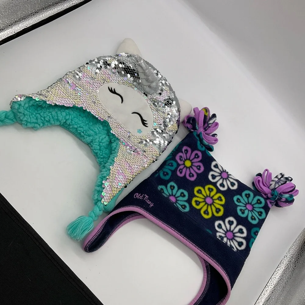 GIRLS TODDLER UNICORN AND‎ OLD NAVY  BEANIES